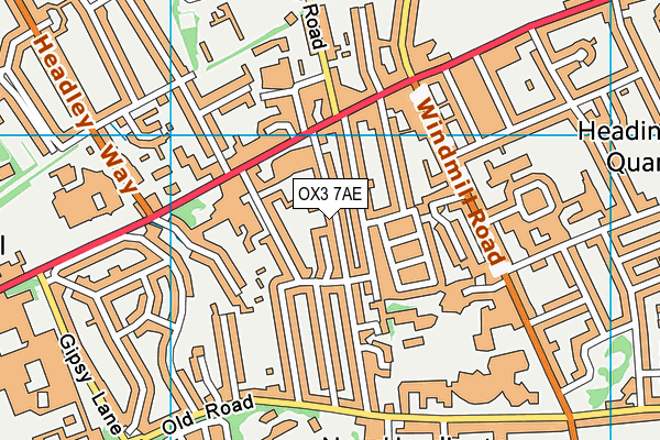 OX3 7AE map - OS VectorMap District (Ordnance Survey)