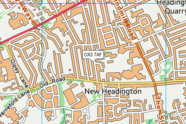 OX3 7AF map - OS VectorMap District (Ordnance Survey)