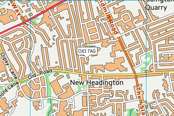 OX3 7AG map - OS VectorMap District (Ordnance Survey)