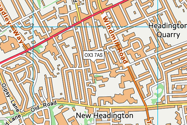 OX3 7AS map - OS VectorMap District (Ordnance Survey)