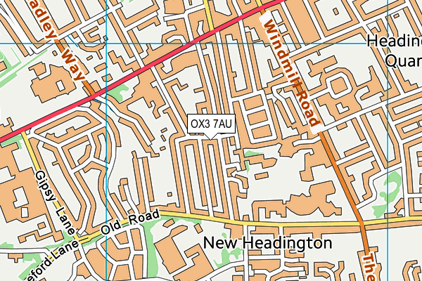 OX3 7AU map - OS VectorMap District (Ordnance Survey)