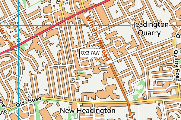 OX3 7AW map - OS VectorMap District (Ordnance Survey)