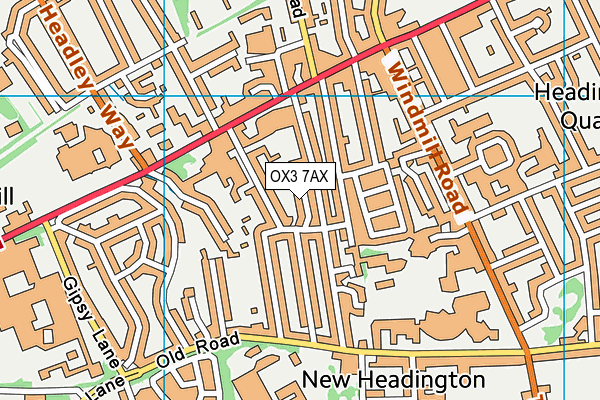 OX3 7AX map - OS VectorMap District (Ordnance Survey)