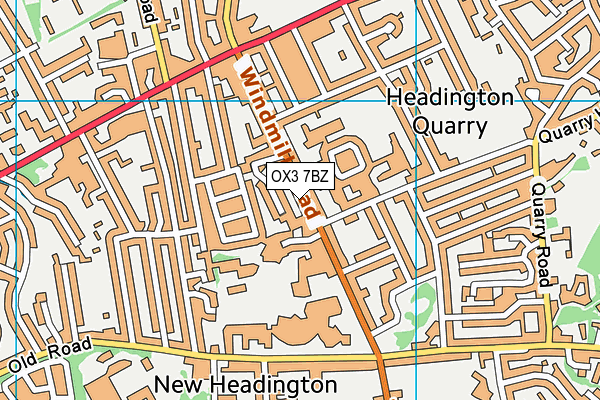 OX3 7BZ map - OS VectorMap District (Ordnance Survey)
