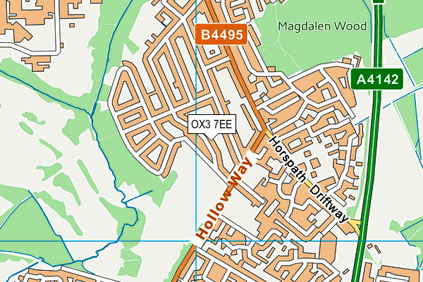 OX3 7EE map - OS VectorMap District (Ordnance Survey)