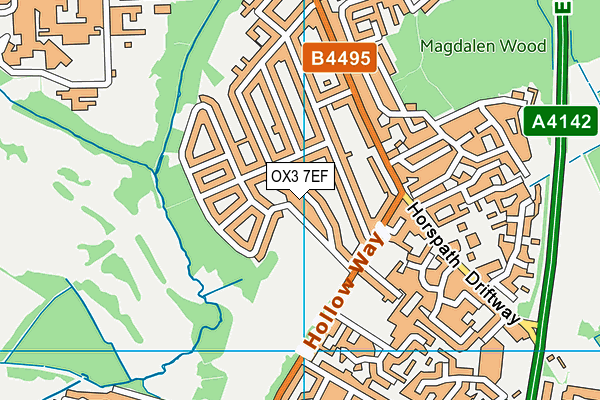 OX3 7EF map - OS VectorMap District (Ordnance Survey)