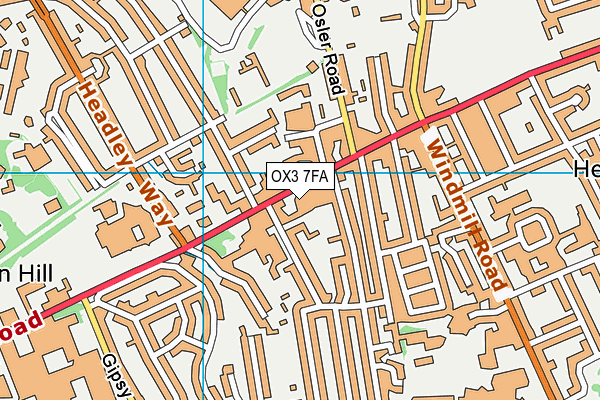 OX3 7FA map - OS VectorMap District (Ordnance Survey)