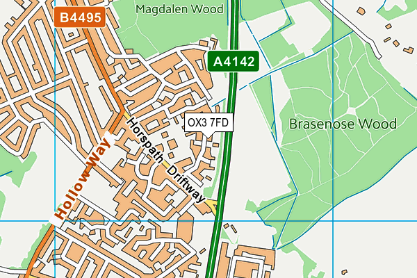 OX3 7FD map - OS VectorMap District (Ordnance Survey)
