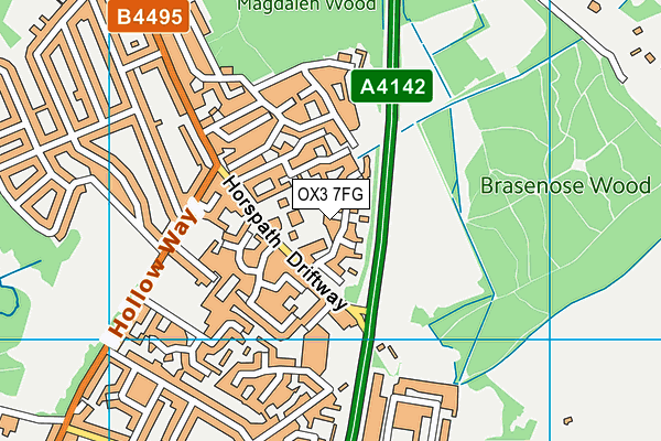 OX3 7FG map - OS VectorMap District (Ordnance Survey)