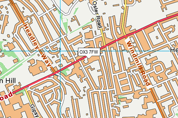 OX3 7FW map - OS VectorMap District (Ordnance Survey)