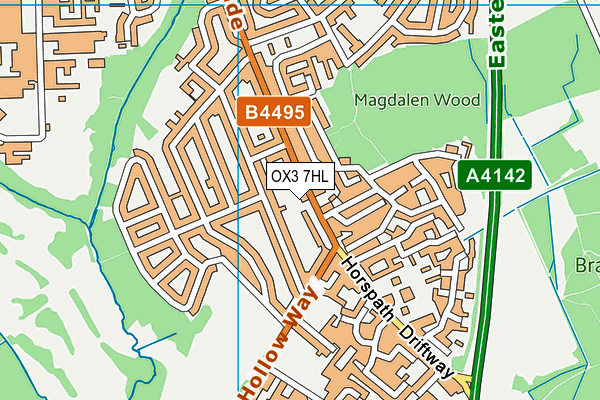 OX3 7HL map - OS VectorMap District (Ordnance Survey)