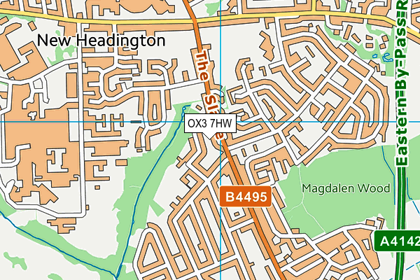 OX3 7HW map - OS VectorMap District (Ordnance Survey)