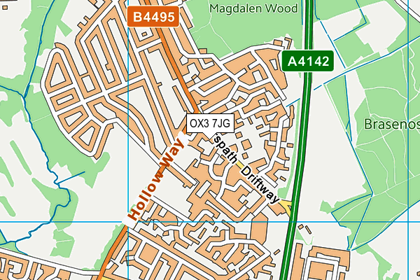 OX3 7JG map - OS VectorMap District (Ordnance Survey)