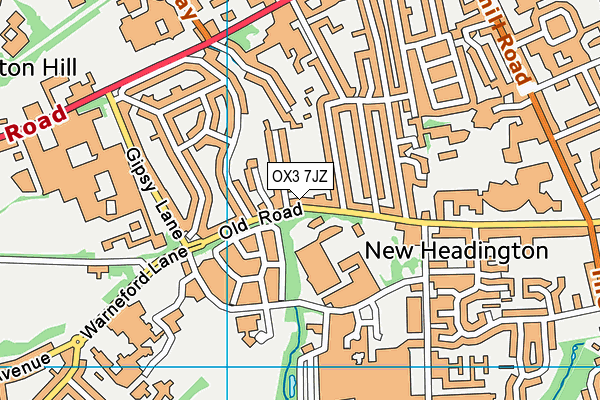 OX3 7JZ map - OS VectorMap District (Ordnance Survey)