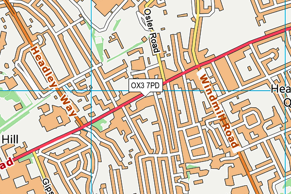 OX3 7PD map - OS VectorMap District (Ordnance Survey)