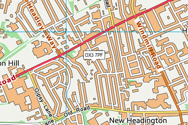 OX3 7PF map - OS VectorMap District (Ordnance Survey)