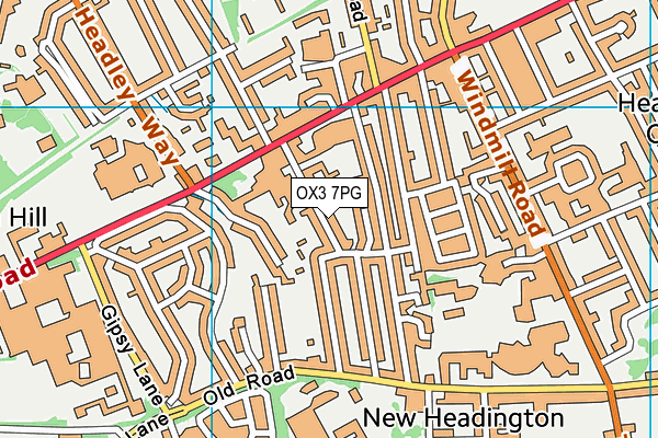 OX3 7PG map - OS VectorMap District (Ordnance Survey)