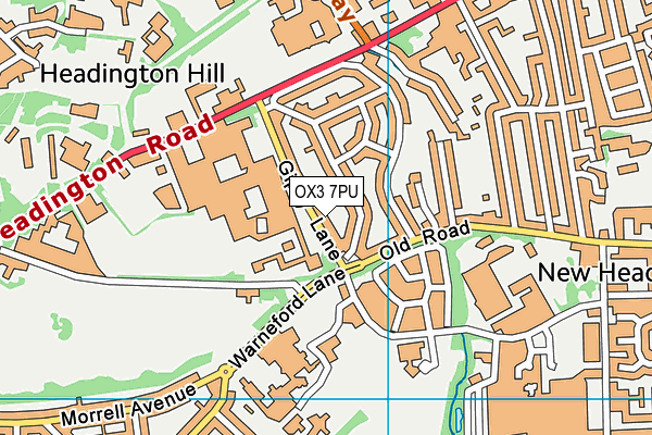 OX3 7PU map - OS VectorMap District (Ordnance Survey)