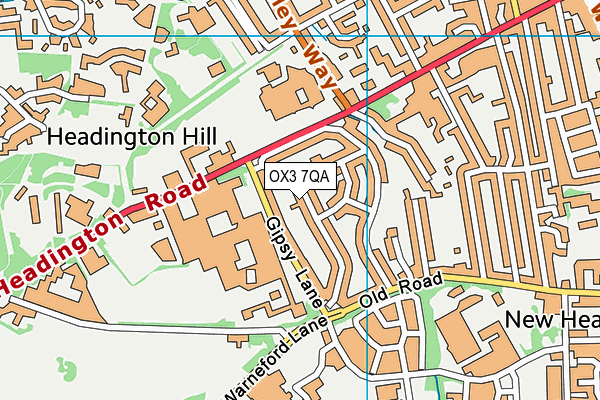 OX3 7QA map - OS VectorMap District (Ordnance Survey)