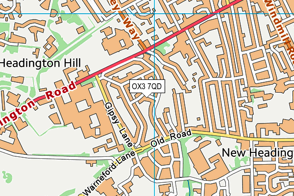 OX3 7QD map - OS VectorMap District (Ordnance Survey)