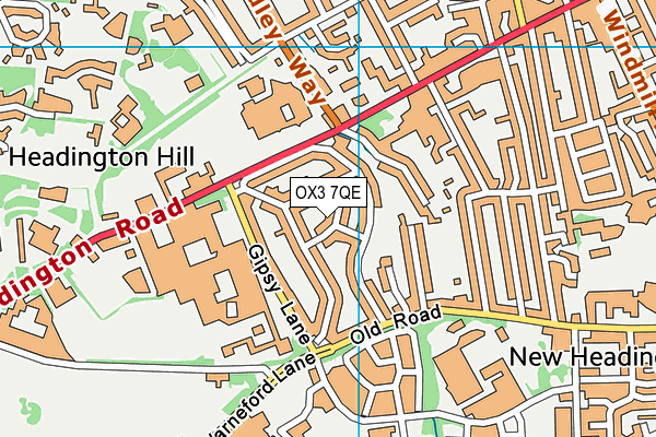 OX3 7QE map - OS VectorMap District (Ordnance Survey)