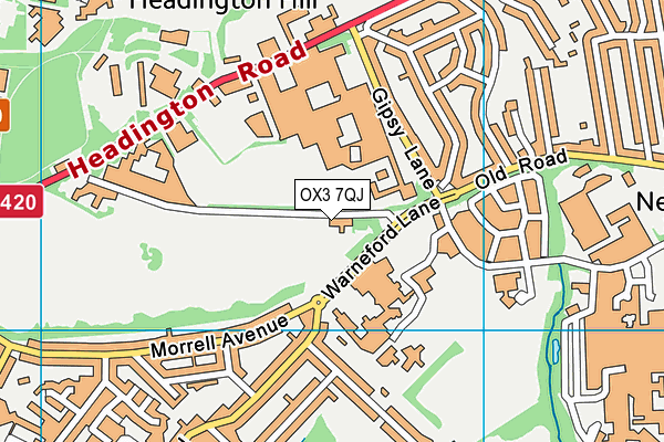 OX3 7QJ map - OS VectorMap District (Ordnance Survey)