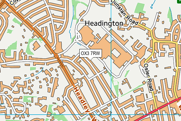 OX3 7RW map - OS VectorMap District (Ordnance Survey)