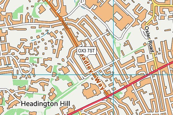 OX3 7ST map - OS VectorMap District (Ordnance Survey)