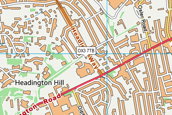 OX3 7TB map - OS VectorMap District (Ordnance Survey)