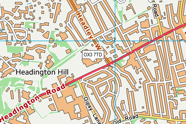 Headington School map (OX3 7TD) - OS VectorMap District (Ordnance Survey)