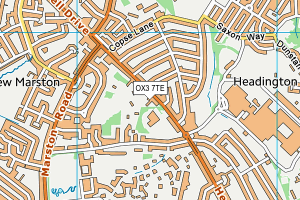 OX3 7TE map - OS VectorMap District (Ordnance Survey)