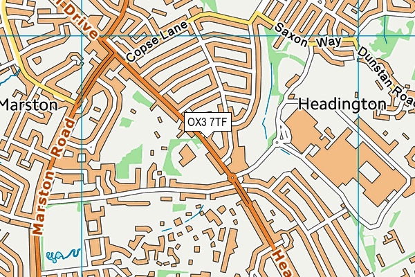 OX3 7TF map - OS VectorMap District (Ordnance Survey)