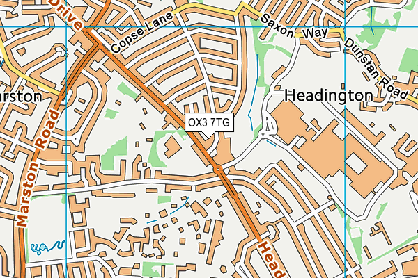 OX3 7TG map - OS VectorMap District (Ordnance Survey)