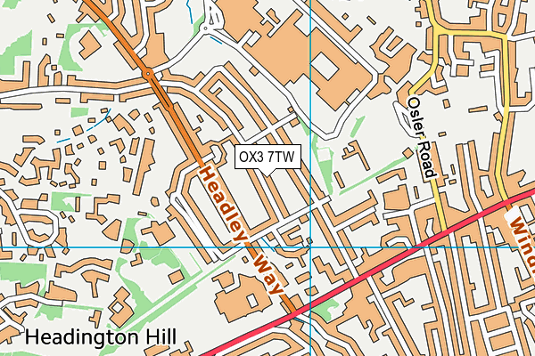 OX3 7TW map - OS VectorMap District (Ordnance Survey)