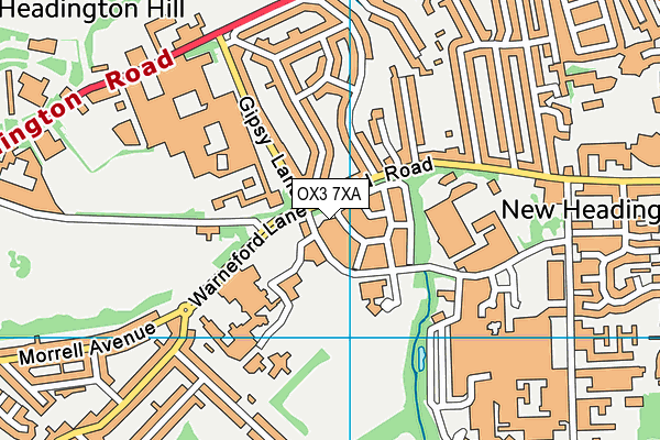 OX3 7XA map - OS VectorMap District (Ordnance Survey)