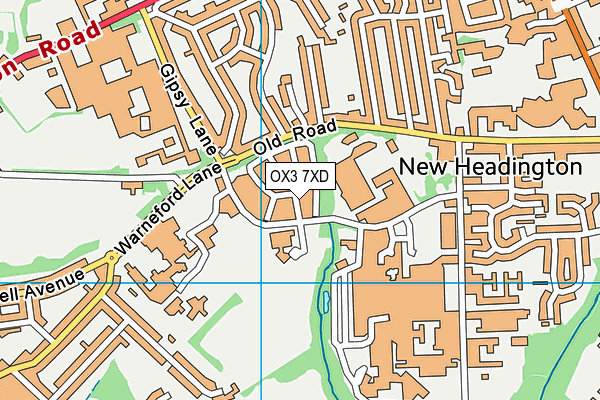 OX3 7XD map - OS VectorMap District (Ordnance Survey)