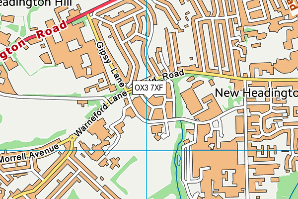 OX3 7XF map - OS VectorMap District (Ordnance Survey)