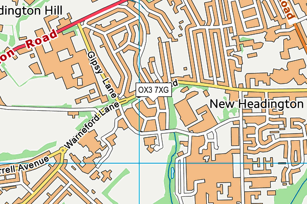 OX3 7XG map - OS VectorMap District (Ordnance Survey)