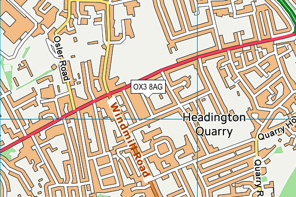 OX3 8AG map - OS VectorMap District (Ordnance Survey)