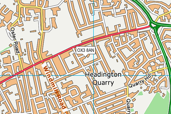 OX3 8AN map - OS VectorMap District (Ordnance Survey)