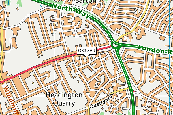 OX3 8AU map - OS VectorMap District (Ordnance Survey)