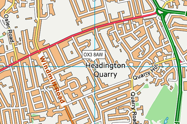 OX3 8AW map - OS VectorMap District (Ordnance Survey)