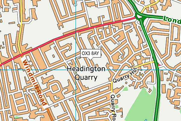 OX3 8AY map - OS VectorMap District (Ordnance Survey)