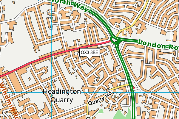 OX3 8BE map - OS VectorMap District (Ordnance Survey)