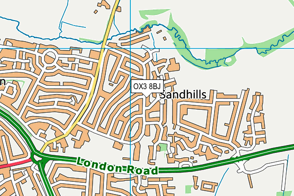 OX3 8BJ map - OS VectorMap District (Ordnance Survey)