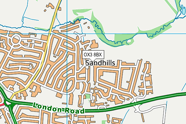 OX3 8BX map - OS VectorMap District (Ordnance Survey)