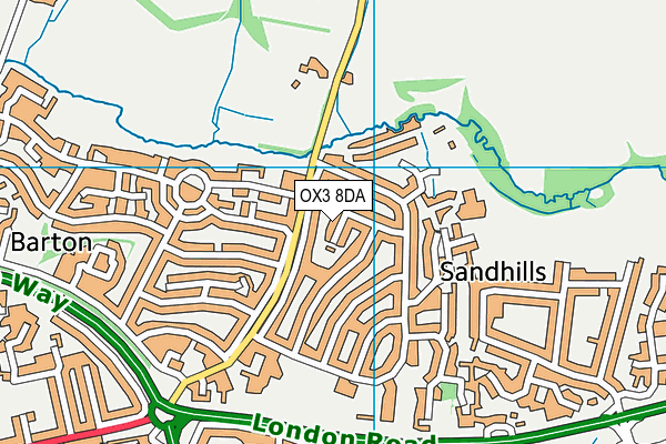 OX3 8DA map - OS VectorMap District (Ordnance Survey)