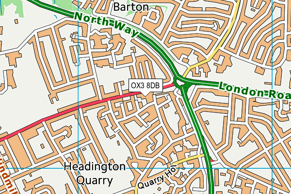 OX3 8DB map - OS VectorMap District (Ordnance Survey)