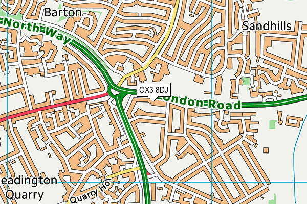 OX3 8DJ map - OS VectorMap District (Ordnance Survey)