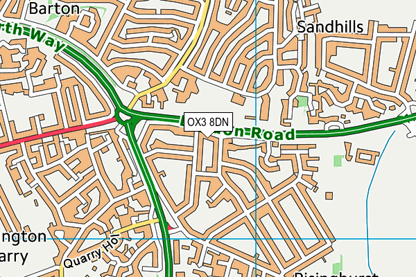 OX3 8DN map - OS VectorMap District (Ordnance Survey)